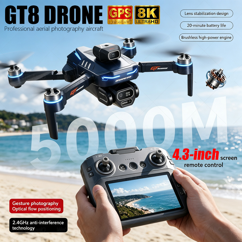 НОВЫЙ Дрон GT8 HD RC с двумя п – обзор и цена Drone Multispectral